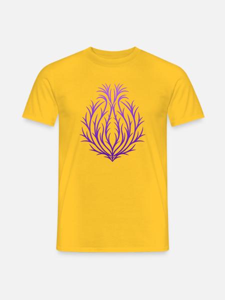 Abstrakte Distel - Violettes Line-Art Ornament - Männer T-Shirt - Gelb
