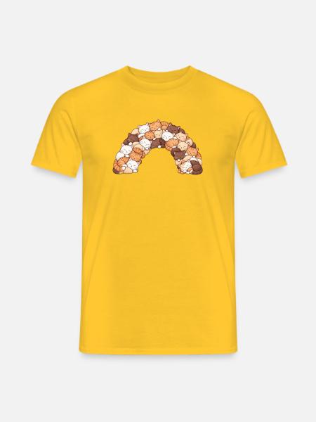 Schlafender Katzenbogen - Männer T-Shirt - Gelb