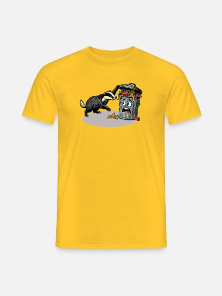 Dachs vs Mülltonne - Männer T-Shirt - Gelb