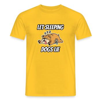 Let Sleeping Dogs Lie – lustige Idiom-Zeichentrickserie - Männer T-Shirt - Gelb - Vorne - AI Model Male 178 dark (178cm)