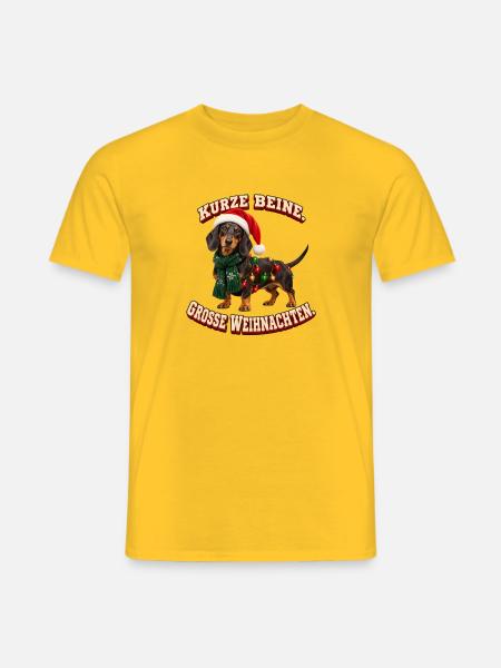 Kurze Beine Große Weihnachten - Männer T-Shirt - Gelb