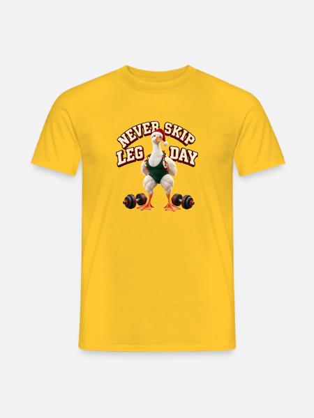 Never Skip Leg Day Duck - Männer T-Shirt - Gelb
