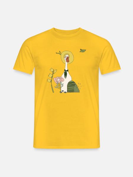 Ente mit Sonnenhut - Männer T-Shirt - Gelb