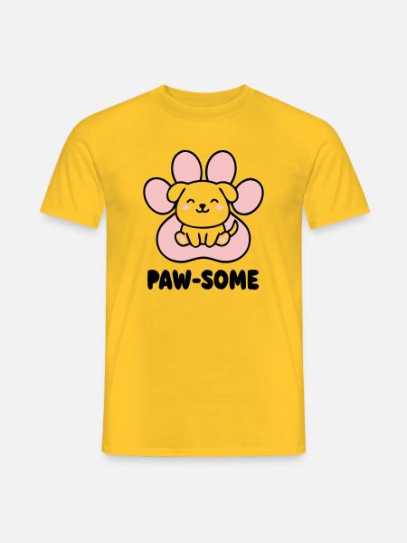 Pawsome Welpe Logo - Männer T-Shirt - Gelb