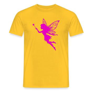 Rosafarbene Fee mit Sternenzauber - Männer T-Shirt - Gelb - Vorne - AI Model Male 178 dark (178cm)