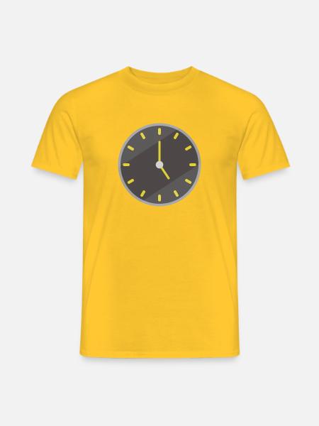 Uhr - Männer T-Shirt - Gelb