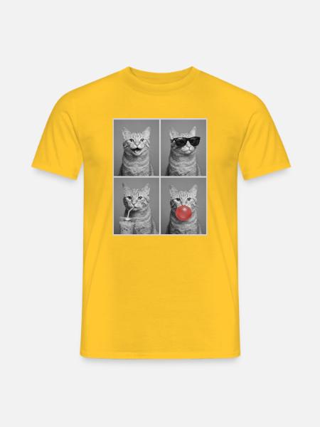 Katzen orange Tabby Katze - Männer T-Shirt - Gelb