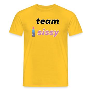 Team Lippenstift - Männer T-Shirt - Gelb - Vorne - AI Model Male 178 dark (178cm)