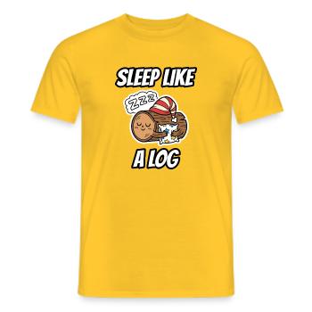 Sleep Like a Log – lustige, wörtliche Idiom-Zeichentrickserie - Männer T-Shirt - Gelb - Vorne - AI Model Male 178 dark (178cm)