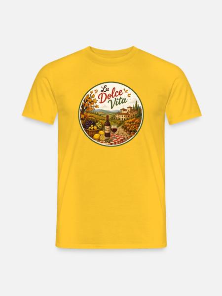 La Dolce Vita Weinanbau Szene - Männer T-Shirt - Gelb