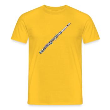 Steampunk Flöte Metallkunst - Männer T-Shirt - Gelb - Vorne - AI Model Male 178 dark (178cm)