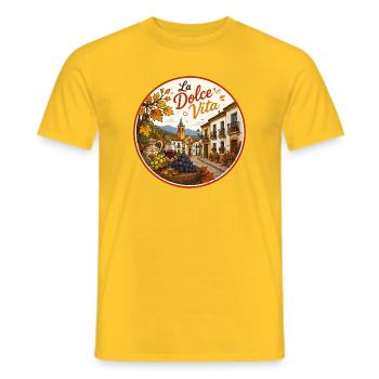 La Dolce Vita Weinstadt Cirkel - Männer T-Shirt - Gelb - Vorne - AI Model Male 178 dark (178cm)