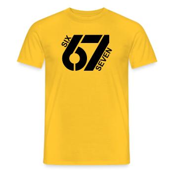 67 Six Seven - Männer T-Shirt - Gelb - Vorne - AI Model Male 178 dark (178cm)