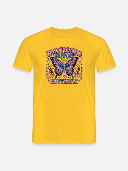 Emotionale Unterstützung Butterfly Y2K - Männer T-Shirt - Gelb