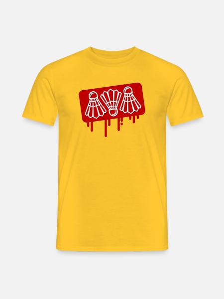 Badminton Federball Symbol - Männer T-Shirt - Gelb