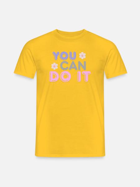 Du schaffst das – Motivations-inspirierendes Zitat - Männer T-Shirt - Gelb