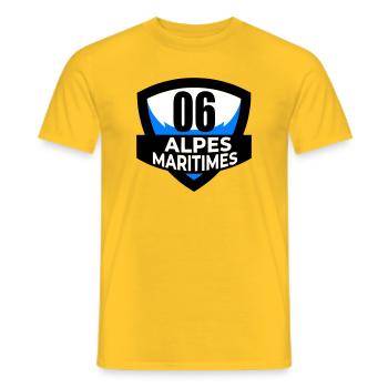 06 Alpes Maritimes - Männer T-Shirt - Gelb - Vorne - AI Model Male 178 dark (178cm)