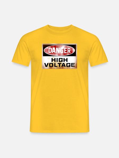 Gefahrenschild - Männer T-Shirt - Gelb