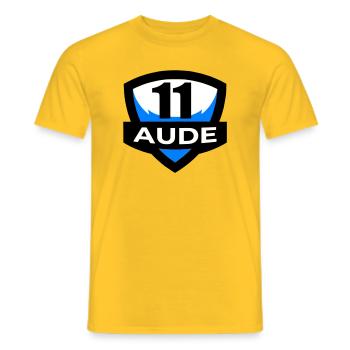 11 Aude - Männer T-Shirt - Gelb - Vorne - AI Model Male 178 dark (178cm)