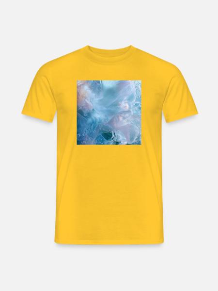 Eisblaues Ozeanleuchten - Männer T-Shirt - Gelb