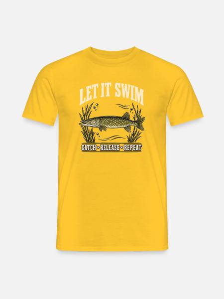 Hechtangeln Catch and Release Shirt - Männer T-Shirt - Gelb