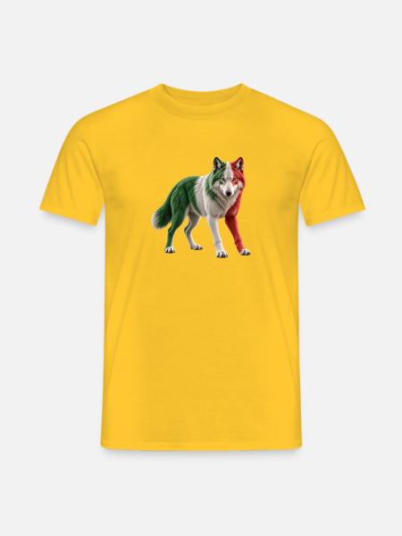 Italian Wolf - Männer T-Shirt - Gelb