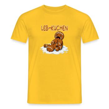 Lebkuchen-Tränen im Schnee - Männer T-Shirt - Gelb - Vorne - AI Model Male 178 dark (178cm)