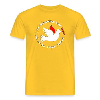 Dove with bible verse - Männer T-Shirt - Gelb - Vorne - AI Model Male 178 dark (178cm)