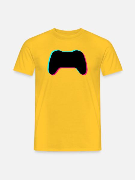 Gamepad Glitch Silhouette - Männer T-Shirt - Gelb