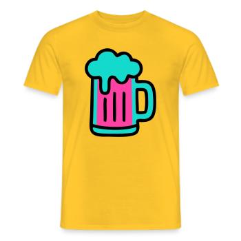 Bierkrug Neon Schaum Icon - Männer T-Shirt - Gelb - Vorne - AI Model Male 178 dark (178cm)