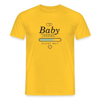 Baby Loading Minimal – Schwangerschaft - Männer T-Shirt - Gelb - Vorne - AI Model Male 178 dark (178cm)
