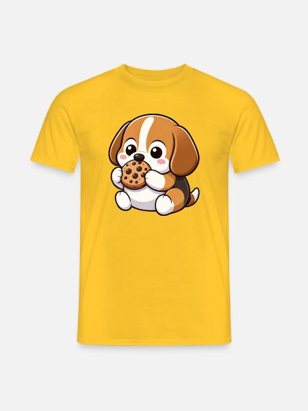 Beagle Keks Süßer Cartoon - Männer T-Shirt - Gelb