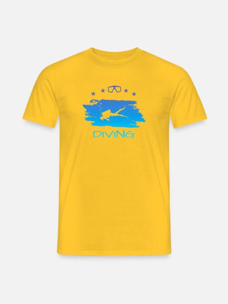 Tauchen Silhouette - Männer T-Shirt - Gelb
