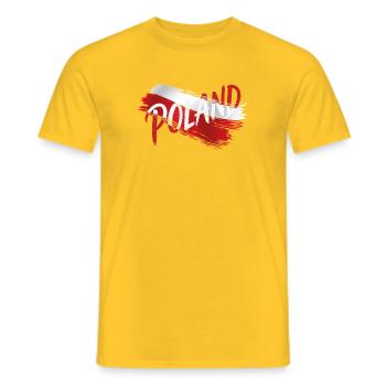 Typografie der polnischen Flagge Grunge – Patriotisch Polnisch D - Männer T-Shirt - Gelb - Vorne - AI Model Male 178 dark (178cm)