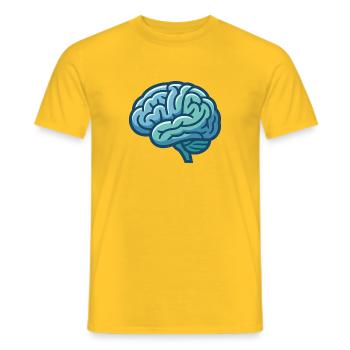 Stilisierte Illustration eines menschlichen Gehirns - Männer T-Shirt - Gelb - Vorne - AI Model Male 178 dark (178cm)