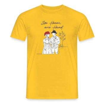 Trachtenpaar - Liebe in Tracht! - Männer T-Shirt - Gelb - Vorne - AI Model Male 178 dark (178cm)