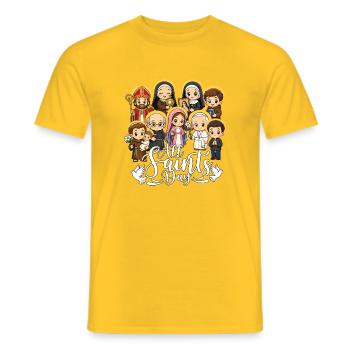 Allerheiligen Katholischer Heiliger Heiliger Tag der Heiligen - Männer T-Shirt - Gelb - Vorne - AI Model Male 178 dark (178cm)