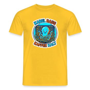 Netzwerker Oktopus Kabel Salat Shirt - Männer T-Shirt - Gelb - Vorne - AI Model Male 178 dark (178cm)