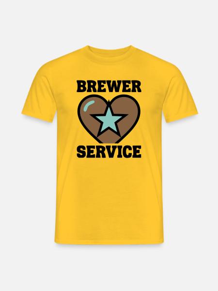 Brewer Service Herz Abzeichen - Männer T-Shirt - Gelb