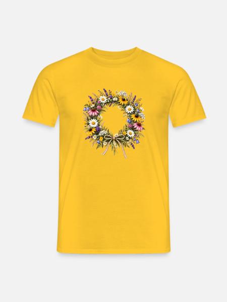 Botanische Wildblumen Wildblume - Männer T-Shirt - Gelb