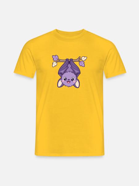 Friendly Bat – Kawaii Fledermaus - Männer T-Shirt - Gelb