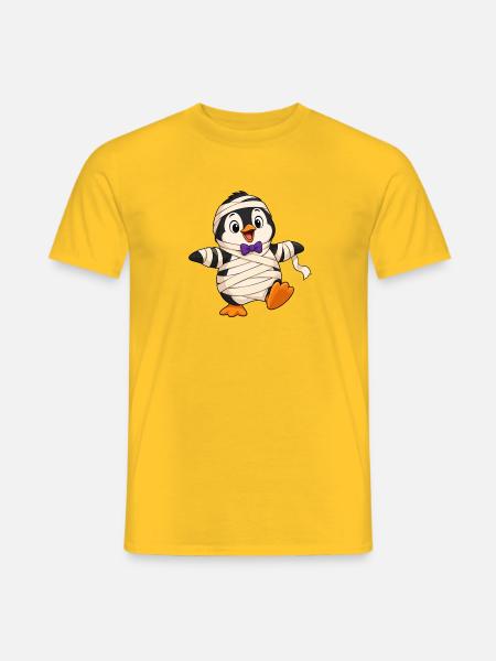 Süße Halloween-Pinguin-Mama - Männer T-Shirt - Gelb