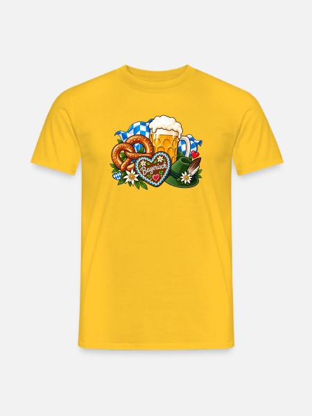 Bayerische Gemütlichkeit Volksfest - Männer T-Shirt - Gelb