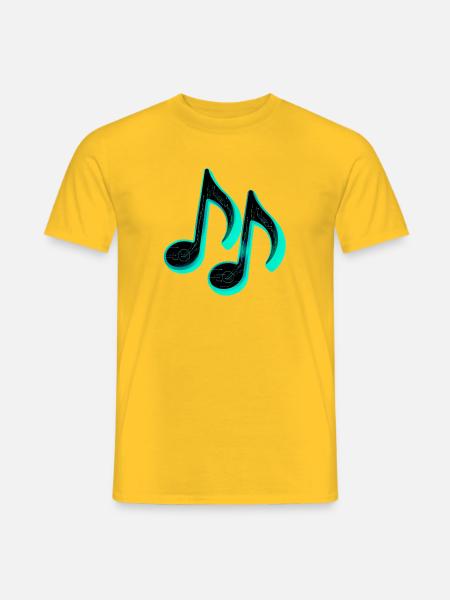 futuristische musiknoten - Männer T-Shirt - Gelb