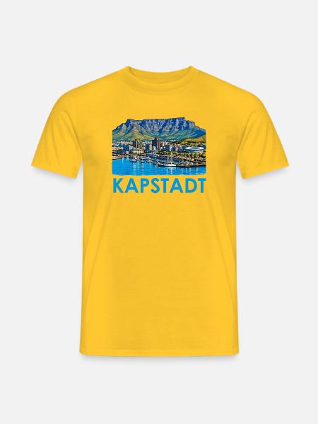 Kapstadt Hafenstadt Skyline - Männer T-Shirt - Gelb