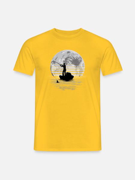 Moonlight Fishing Graphic - Männer T-Shirt - Gelb