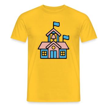 Schulhaus Glocke Icon - Männer T-Shirt - Gelb - Vorne - AI Model Male 178 dark (178cm)