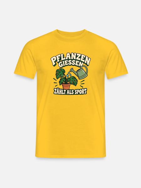   Pflanzen gießen zählt als Sport - Männer T-Shirt - Gelb