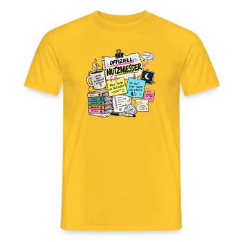 Offiziell Nutznießer Büro Chaos - Männer T-Shirt - Gelb - Vorne - AI Model Male 178 dark (178cm)