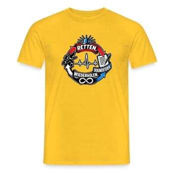 Rettungstraining Zyklus - Männer T-Shirt - Gelb - Vorne - AI Model Male 178 dark (178cm)